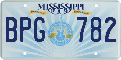 MS license plate BPG782