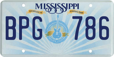 MS license plate BPG786