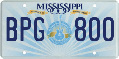 MS license plate BPG800