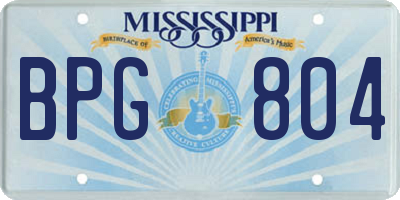 MS license plate BPG804