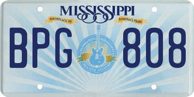 MS license plate BPG808