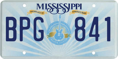 MS license plate BPG841