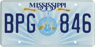 MS license plate BPG846