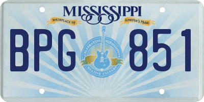 MS license plate BPG851