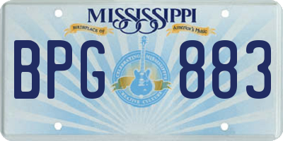 MS license plate BPG883