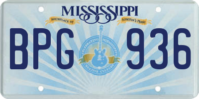 MS license plate BPG936