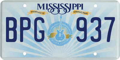 MS license plate BPG937