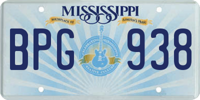 MS license plate BPG938