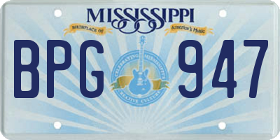 MS license plate BPG947