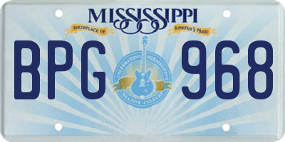 MS license plate BPG968