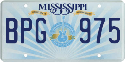 MS license plate BPG975