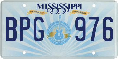 MS license plate BPG976