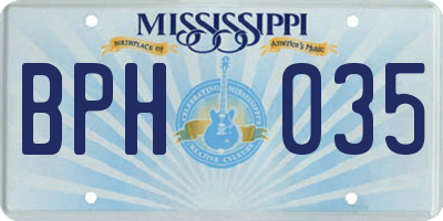 MS license plate BPH035