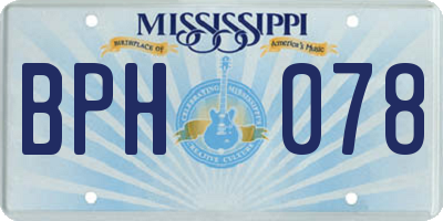 MS license plate BPH078