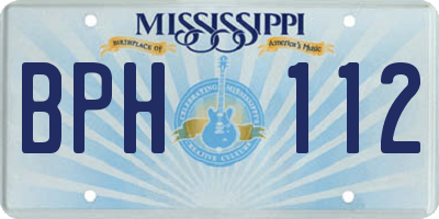 MS license plate BPH112
