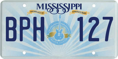 MS license plate BPH127