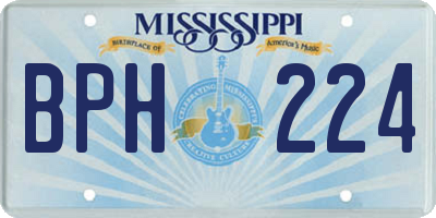 MS license plate BPH224