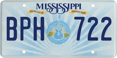 MS license plate BPH722