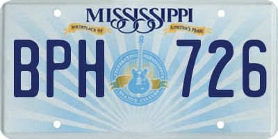 MS license plate BPH726