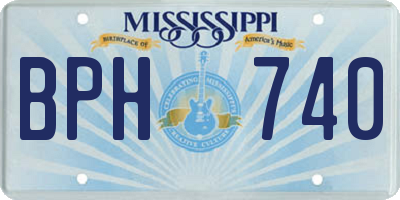MS license plate BPH740
