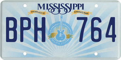MS license plate BPH764