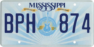 MS license plate BPH874