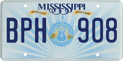 MS license plate BPH908