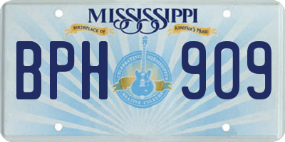 MS license plate BPH909
