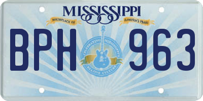 MS license plate BPH963