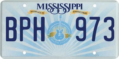 MS license plate BPH973
