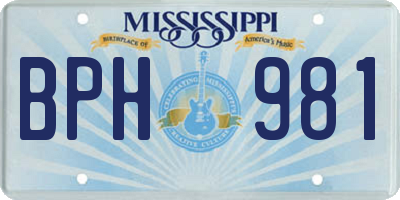 MS license plate BPH981