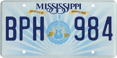 MS license plate BPH984