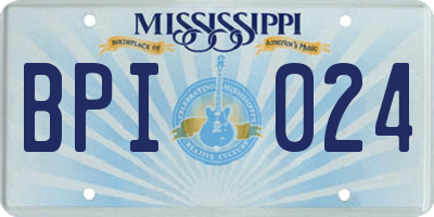 MS license plate BPI024