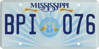 MS license plate BPI076