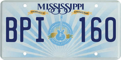 MS license plate BPI160