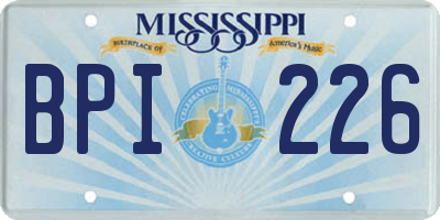 MS license plate BPI226