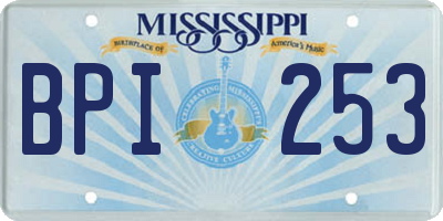 MS license plate BPI253