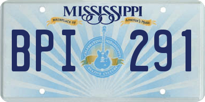 MS license plate BPI291