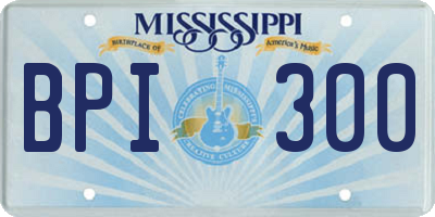 MS license plate BPI300