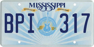 MS license plate BPI317