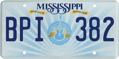 MS license plate BPI382