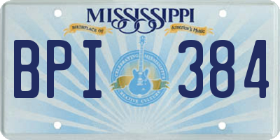 MS license plate BPI384