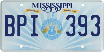 MS license plate BPI393