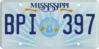 MS license plate BPI397