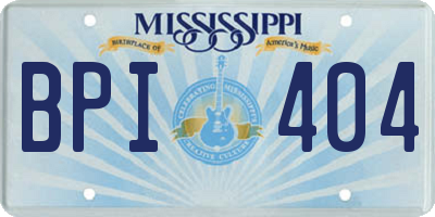 MS license plate BPI404