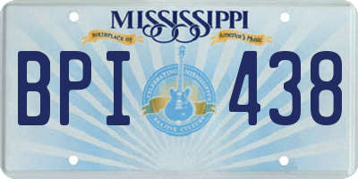 MS license plate BPI438
