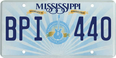 MS license plate BPI440