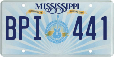 MS license plate BPI441