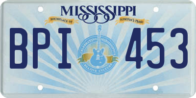 MS license plate BPI453