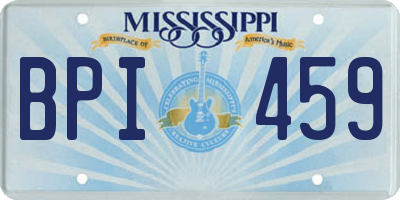 MS license plate BPI459